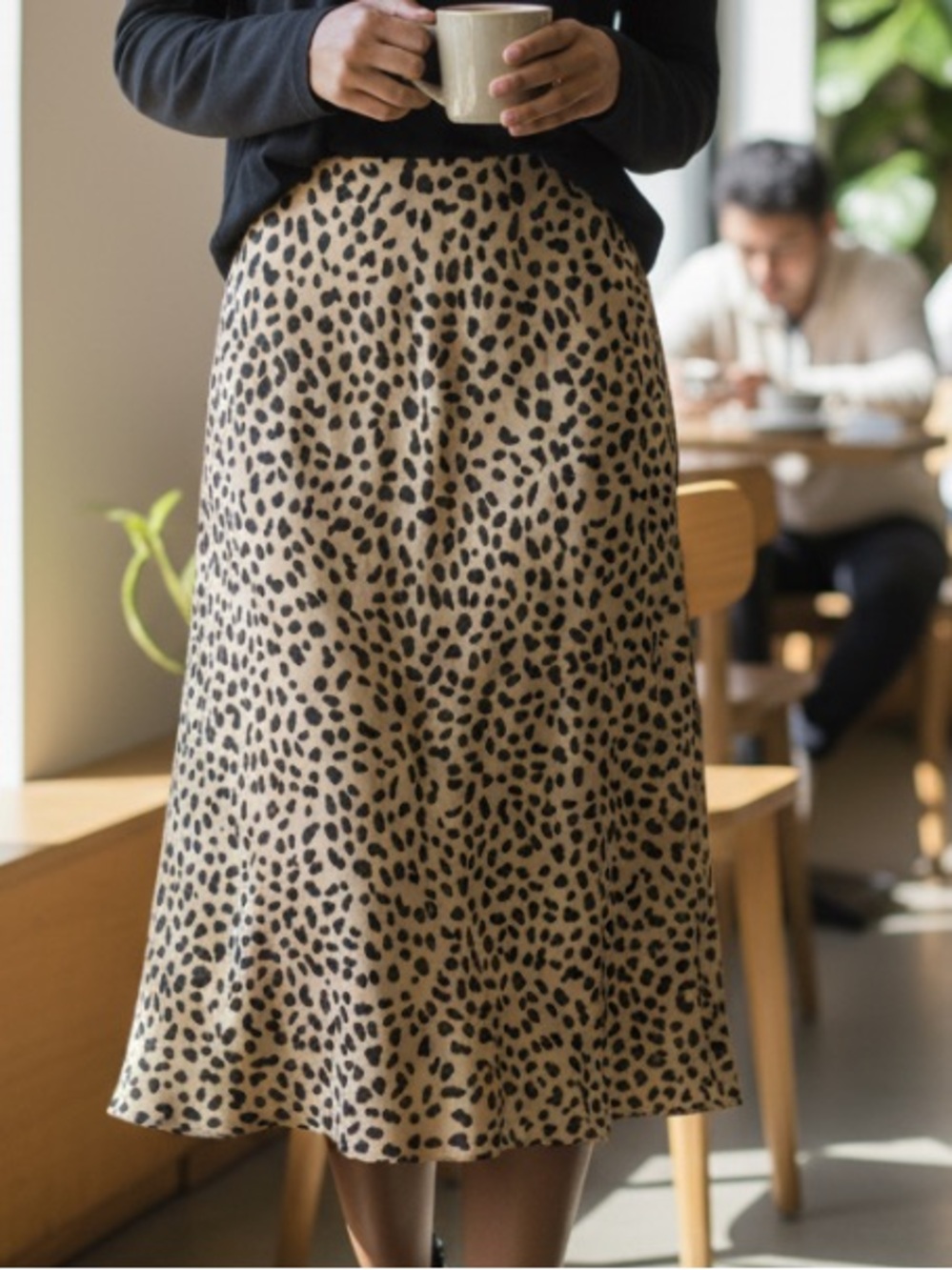 Sanctuary Tan and Black Animal Print Pencil Skirt